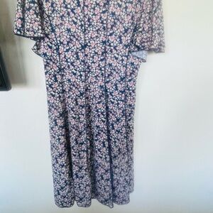 BOG Collective Floral Midi Dress - Blue and Pink